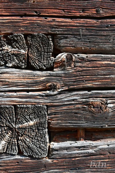 Konstruktion eines historischen Holzhauses