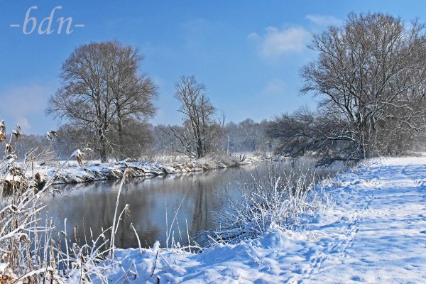 Ein strahlender Wintertag an der Amper bei Moosburg