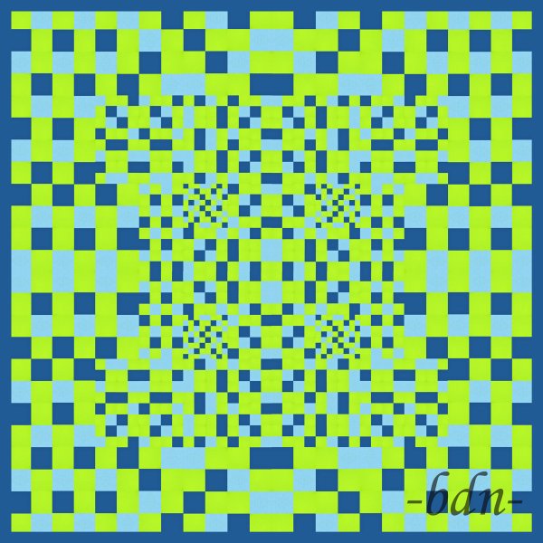 Blau und Grün kariert