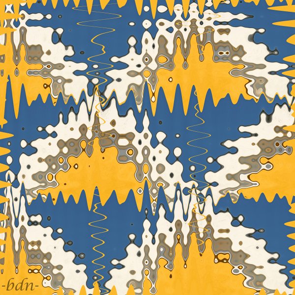 Schwingungen in Blau, Gelb und Weiß
