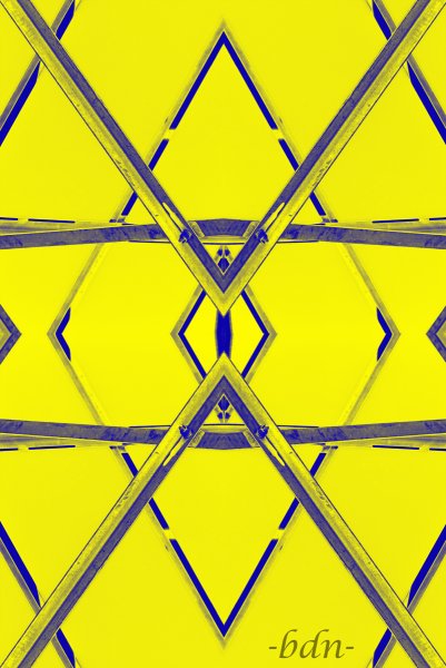 Linienmuster in Blau auf Gelb
