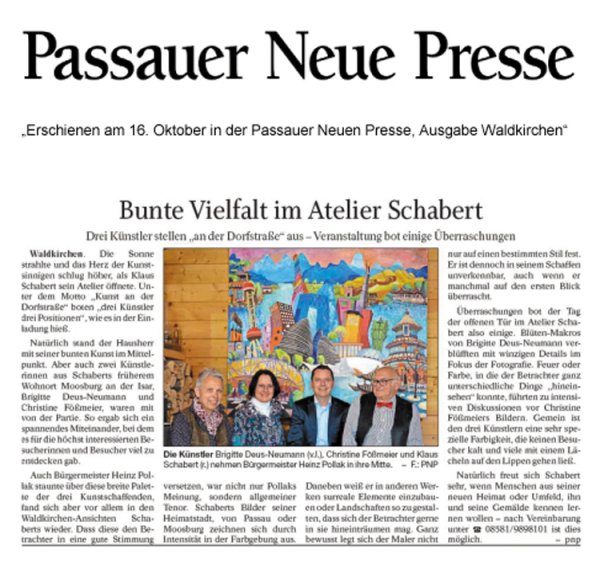 Passauer Neue Presse vom 16. Oktober 2017
